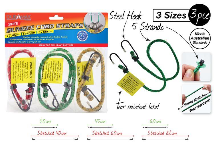 3 pcs Bungee Cord Straps 1x 30/45/60 cm - Glowish