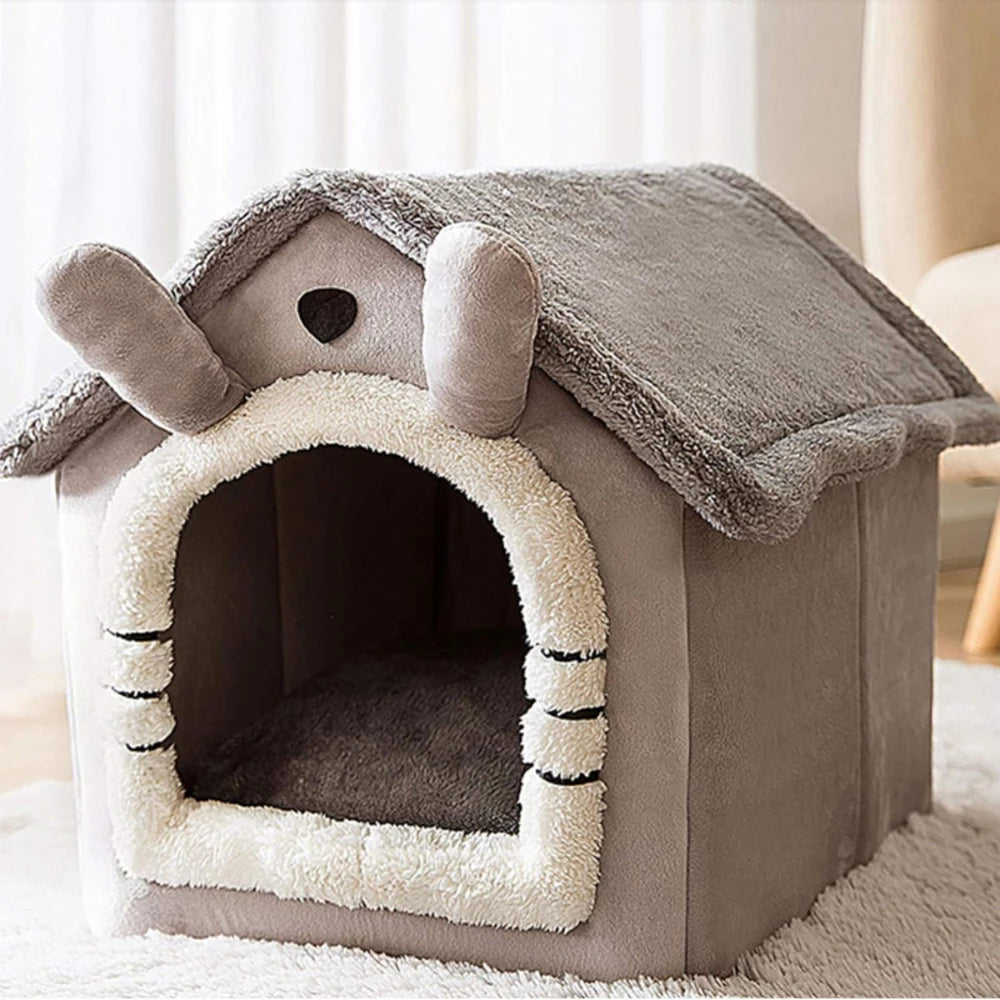 Cozy Foldable Pet Cave Bed – Small Dogs & Cats