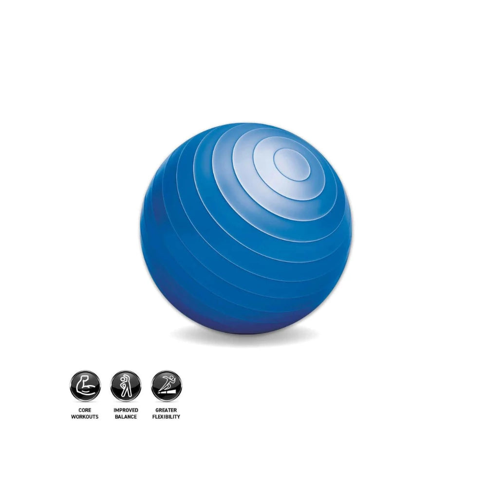 Sas Sports Exercise Gym Ball Blue Anti Slip Texture Balance Strength 65cm - Blue