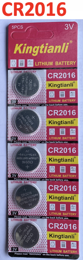 Kingtianli Lithium Button Batteries CR2016 5pk - 3 Pack