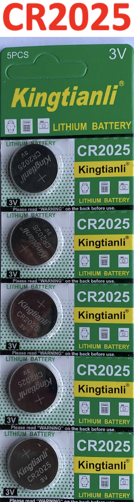 Kingtianli Lithium Button Batteries CR2025 5pk - 3 Pack