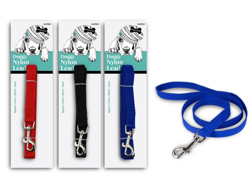 2x - Nylon Dog Lead 1.5 x 120cm - Glowish