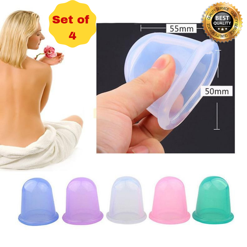 4x Body Massage - Vacuum Silicone Cupping Cups