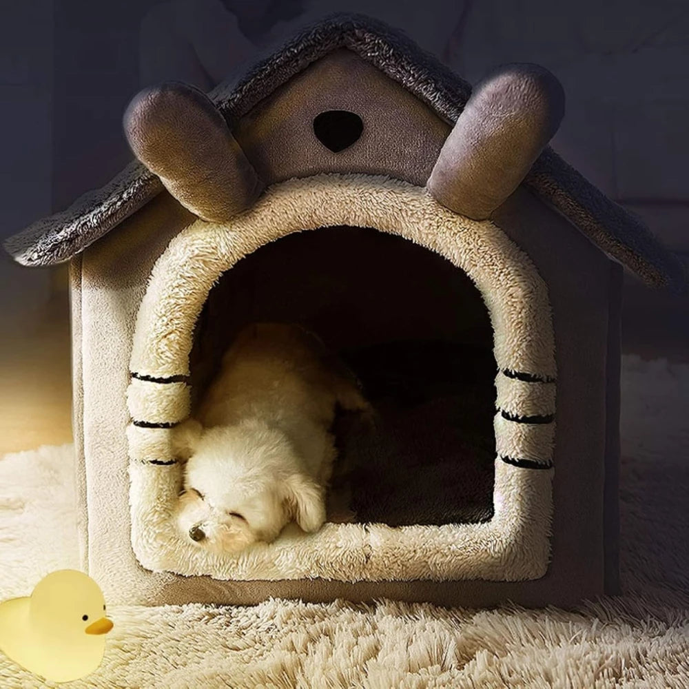 Cozy Foldable Pet Cave Bed – Small Dogs & Cats