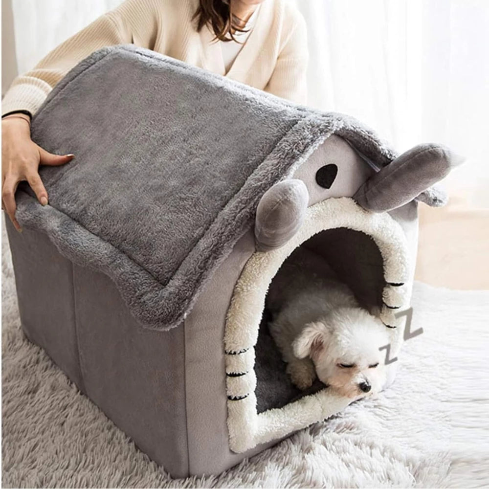 Cozy Foldable Pet Cave Bed – Small Dogs & Cats