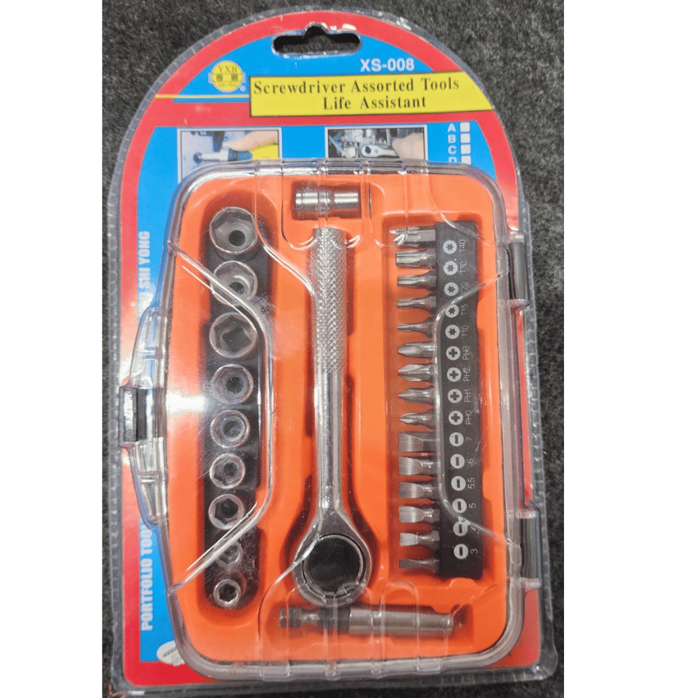 SOCKET & SCREWDRIVER BIT RATCHET SET 27PC