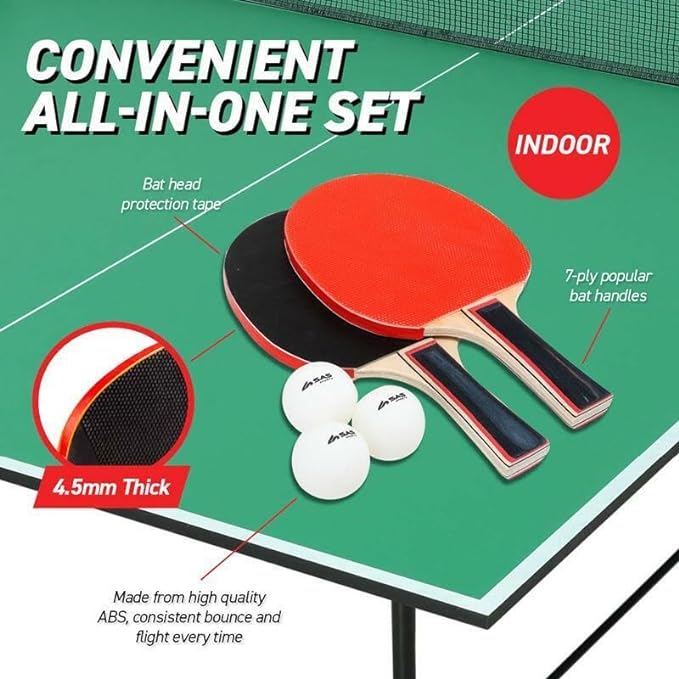 SAS Sports Table Tennis Two Player Indoor Set Recreation Quality