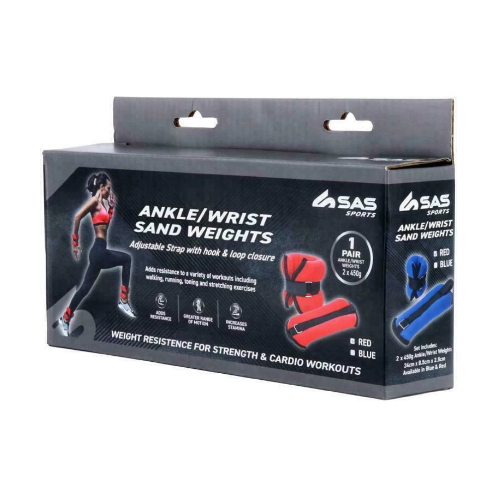 Sas Sports Ankle and Wrist Sandbag Weights With Adjustable Wrap and Strap