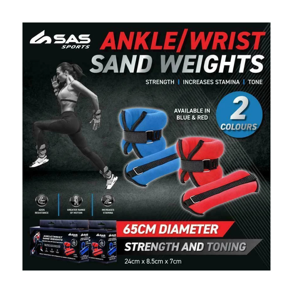Sas Sports Ankle and Wrist Sandbag Weights With Adjustable Wrap and Strap