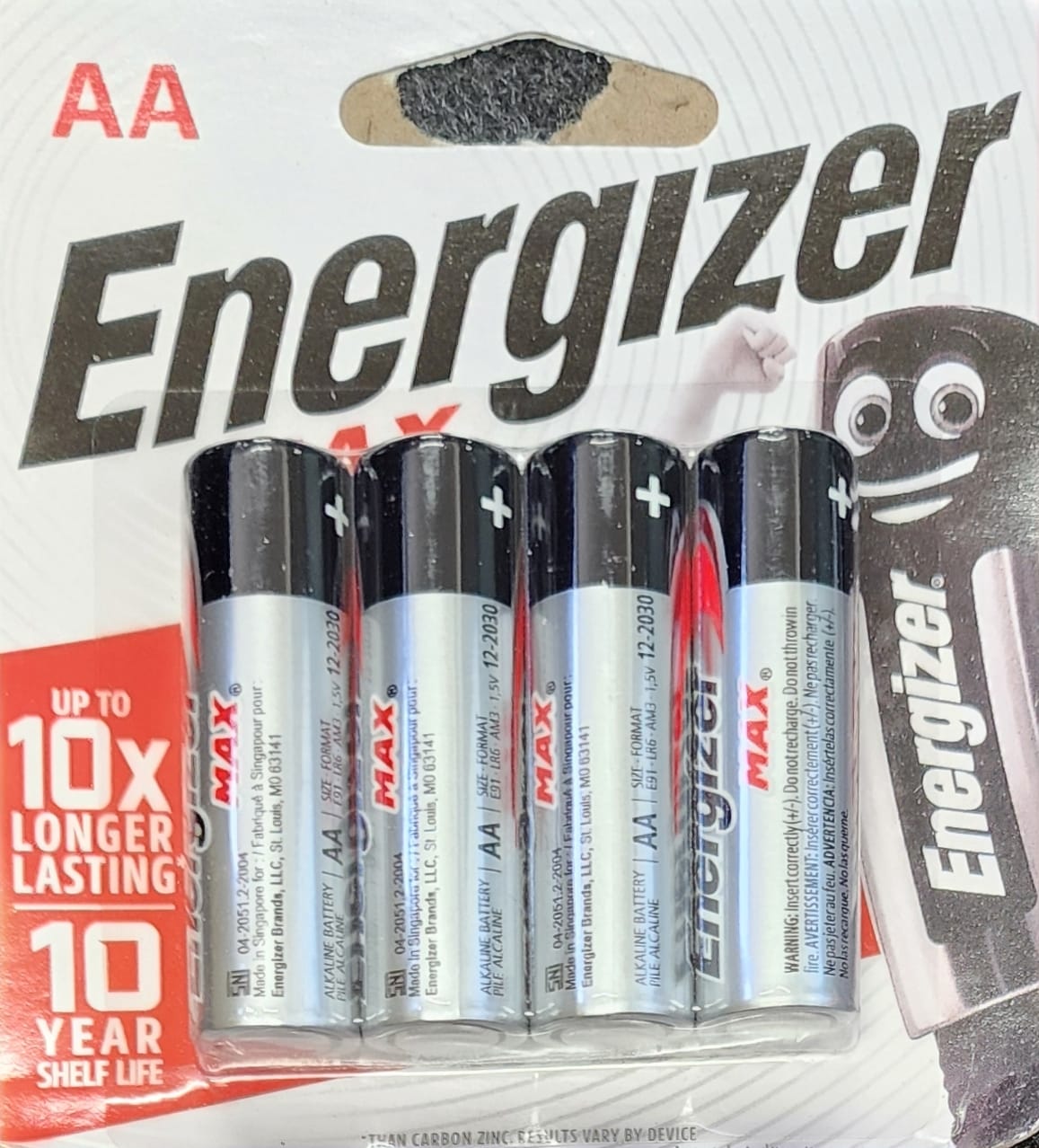 Energizer Max AA Battery 4pk = 2 set