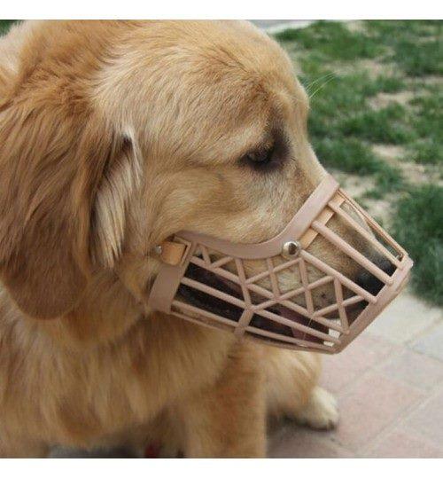 Adjustable Strong Plastic Dog Muzzle Basket - Medium - Glowish