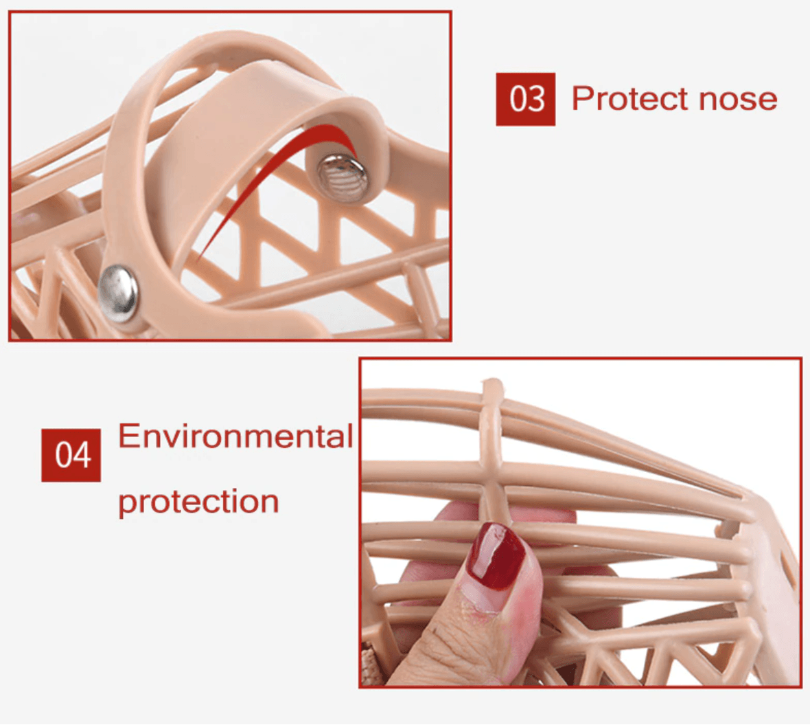 Adjustable Strong Plastic Dog Muzzle Basket - Medium - Glowish