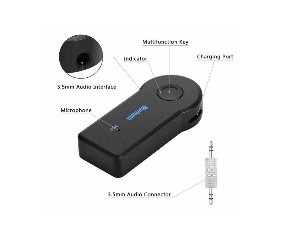 Bluetooth Receiver - Aux Bluetooth kit for Car Audio - Glowish