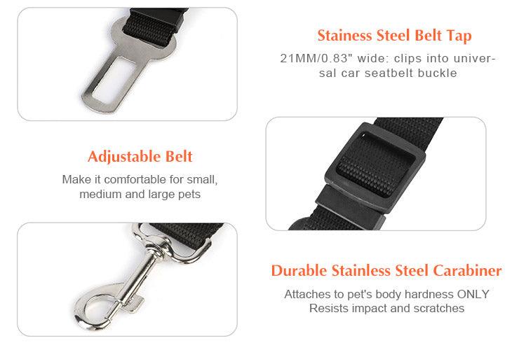 Dog Car Safety Seat Belt 1pcs (2cm x 30-45cm) - Glowish