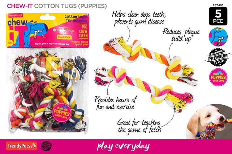 Dog Puppy Cotton Chew Rope Tugs 5pcs - 17cm - Glowish