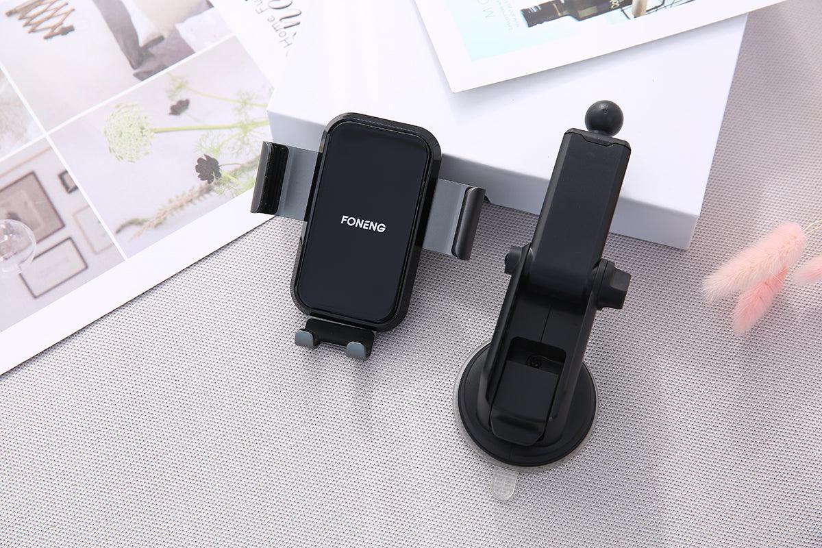 FONENG Suction cup gravity Car mount holder - Black - Glowish