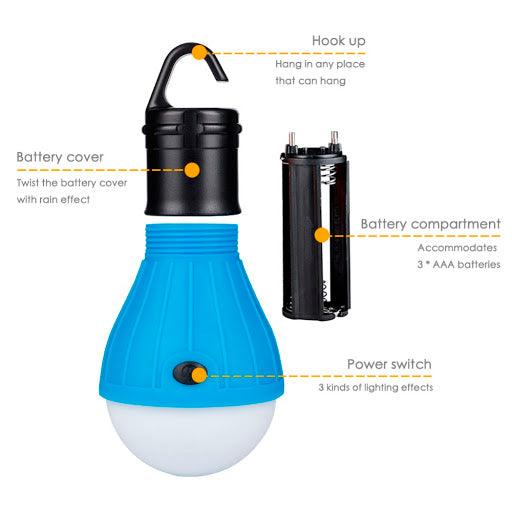 Mini Portable Lantern Tent Light LED Bulb Emergency Lamp Waterproof Hanging Hook - Glowish