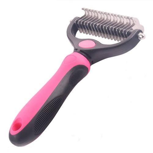 Pet Grooming Tool - Double Sided Shedding and Dematting Undercoat Rake Comb.