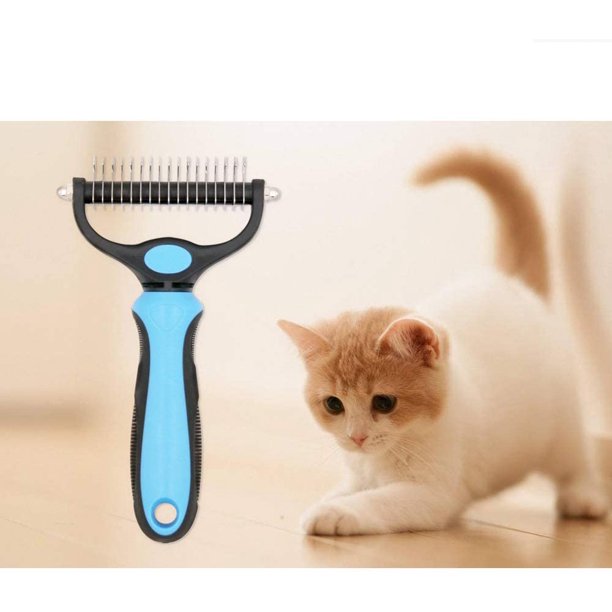 Pet Grooming Tool - Double Sided Shedding and Dematting Undercoat Rake Comb.