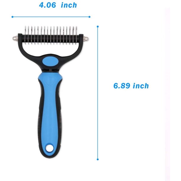 Pet Grooming Tool - Double Sided Shedding and Dematting Undercoat Rake Comb.