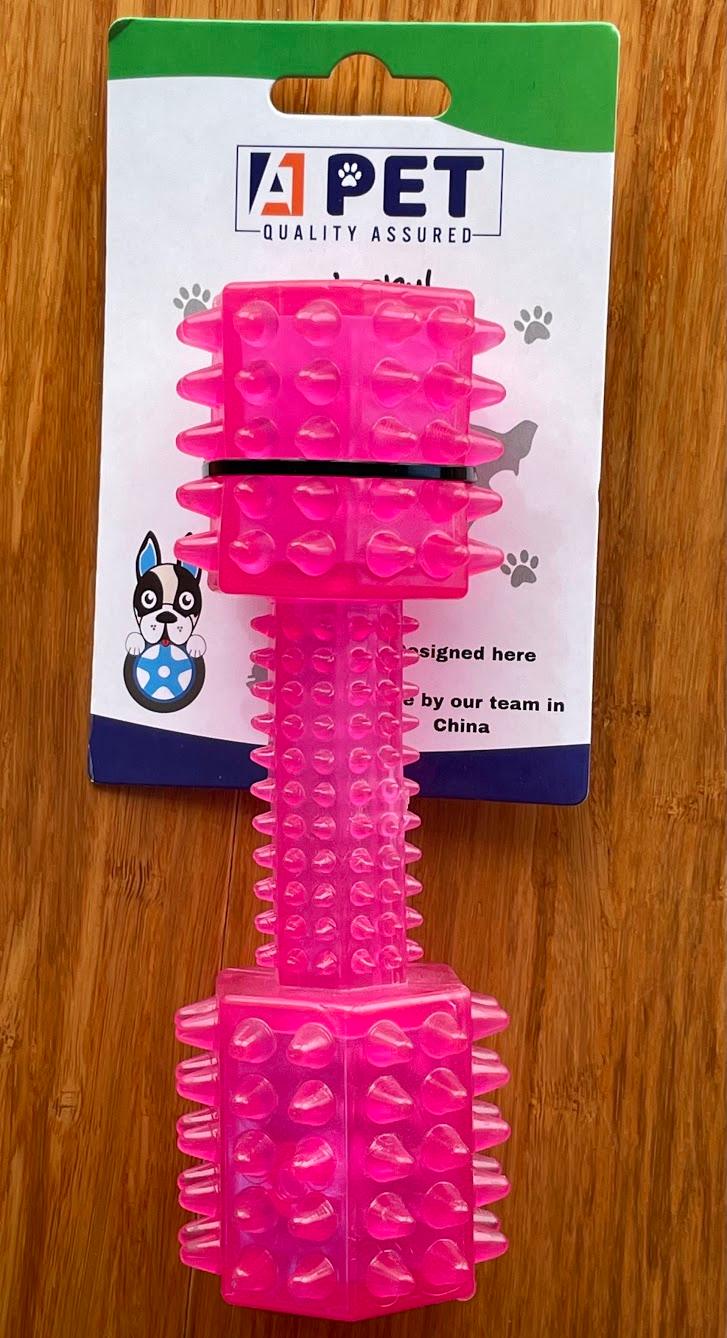 Pet Rubber Dumbbell Chew Toy Pink - Glowish