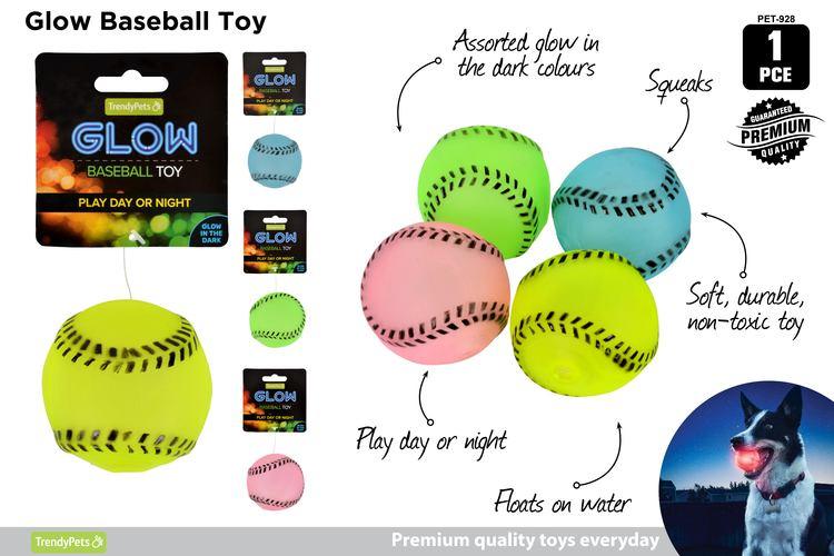 TrendyPets Glow Baseball Toy Light Pink - Glowish