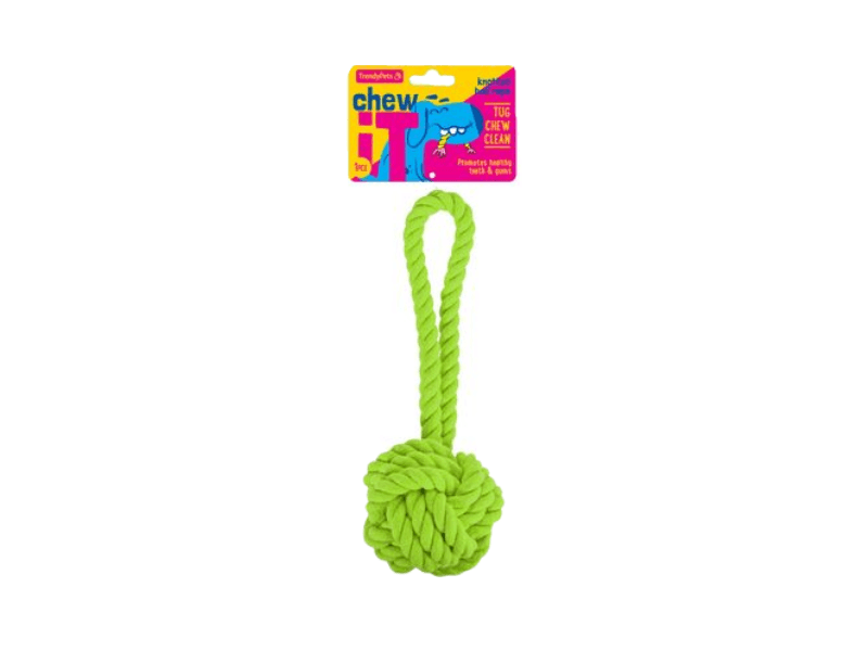 TrendyPets knotted ball rope chew Green - Glowish