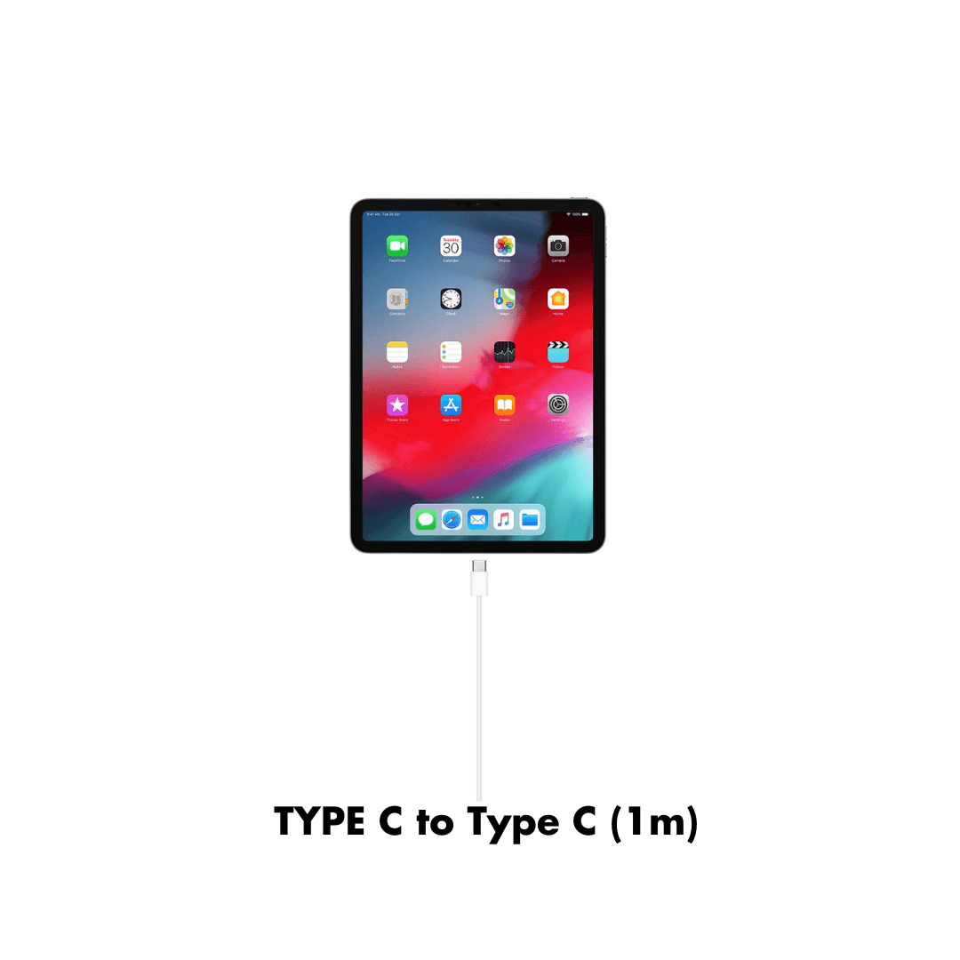 Type C to Type C Male Data Cable compatible with iPad Cable Charging - Glowish