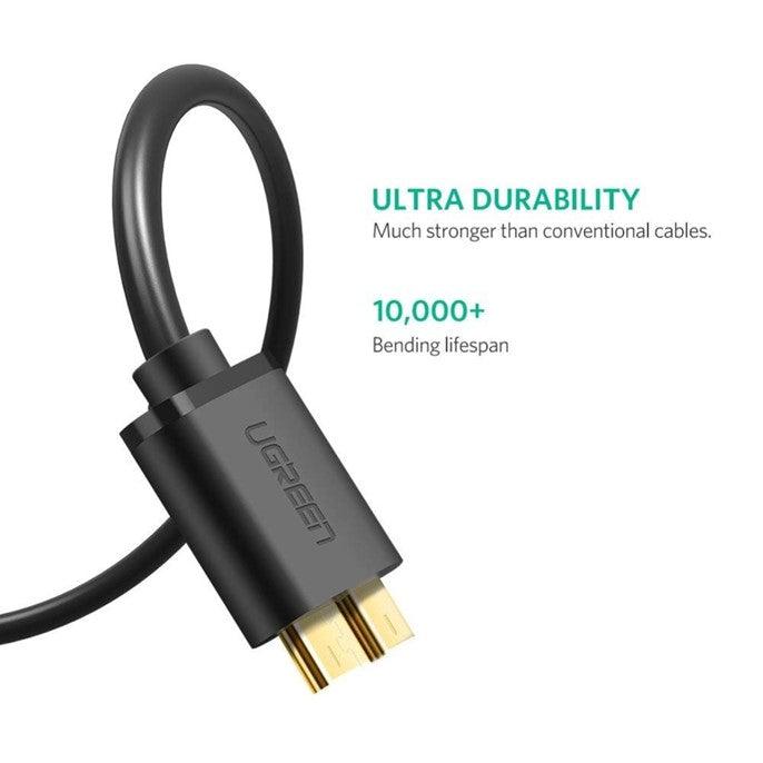 Ugreen USB 3.0 A male to Micro USB 3.0 male cable Black 0.5M - Glowish